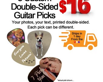 8 custom guitar picks, Custom Guitar Pick, Custom Guitar Picks, Personalized Guitar Pick