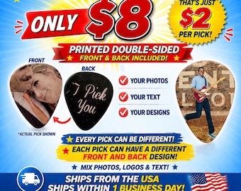 4 Custom Guitar Picks, Custom Guitar Pick, Custom Guitar Picks, Personalized Guitar Pick, Photo Guitar Pick