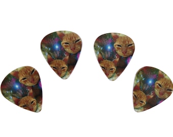 4 GALAXY CATS guitar picks, Custom Guitar Pick, Custom Guitar Picks, Personalized Guitar Pick