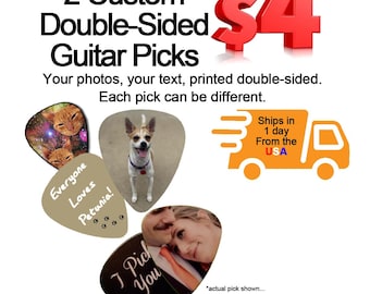 2 Custom Guitar Picks, Custom Guitar Pick, Custom Guitar Picks, Personalized Guitar Pick, Photo Guitar Pick