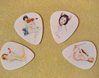 4 Calendar Girls guitar picks, Custom Guitar Pick, Custom Guitar Picks, Personalized Guitar Pick