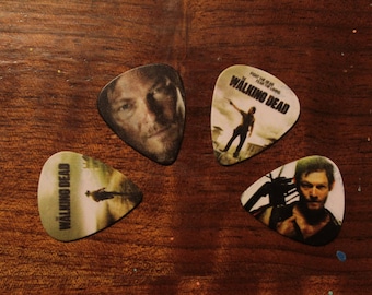 4 The Walking Dead Guitar Picks, Custom Guitar Pick, Custom Guitar Picks, Personalized Guitar Pick, stocking stuffer