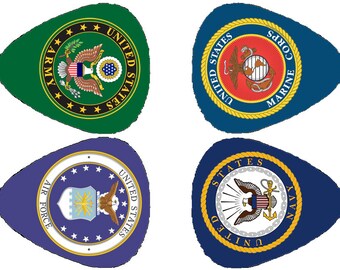 6 Armed Forces Series - 6 options available., Guitar Pick, Thank You For Your Service,Army,Navy,Airforce,Marines,Merchant Marine,Space Force