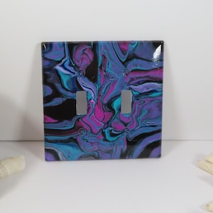 Painted Switchplate Double light switch cover, Handpainted switch plate for 2 toggle switches