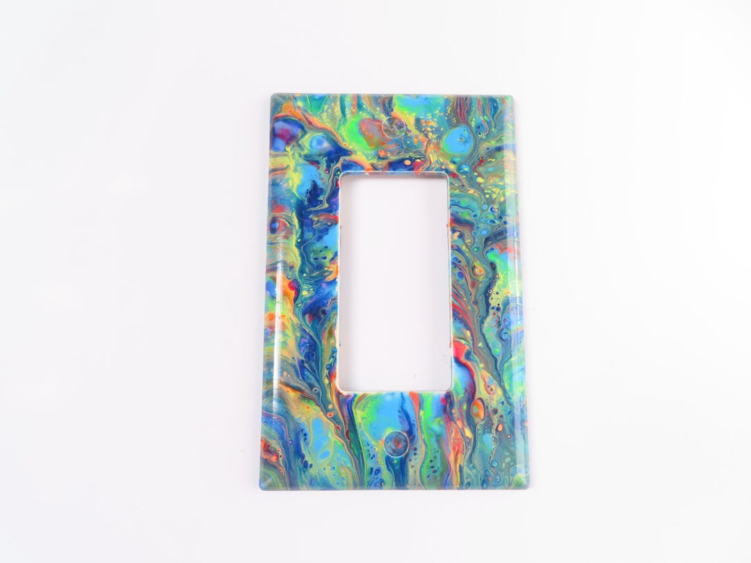 Rainbow Abstract Acrylic Painted Lightswitch Cover: Funky Home Decor - Etsy