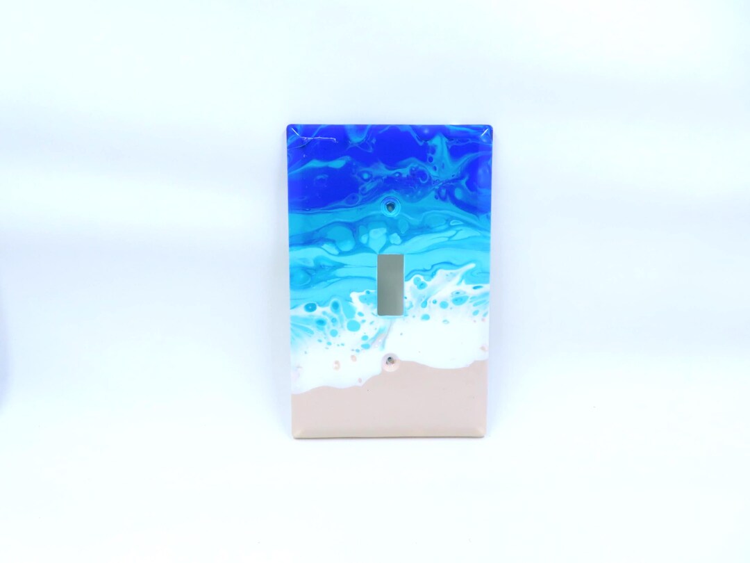 Painted Lightswitch Cover, Abstract Beach Switch Plate, Coastal Decor ...