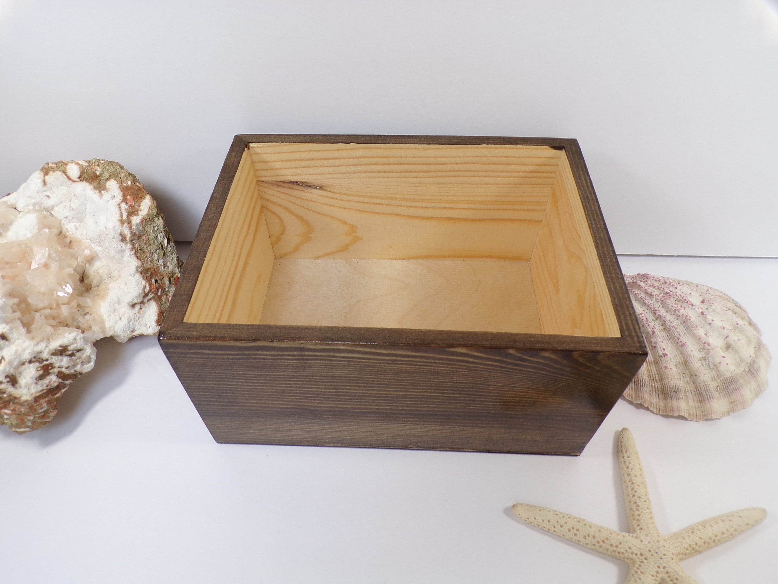 Coastal Wood Gift Box With Handle Abstract Beachscape Decor Etsy UK