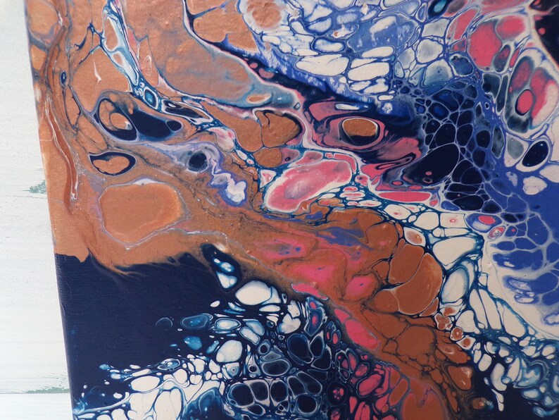 Abstract Fluid Acrylic Original Painting 8x10 Inch Canvas
