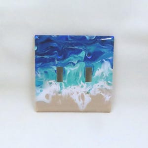 Abstract Beach Painted Double Switchplate Cover