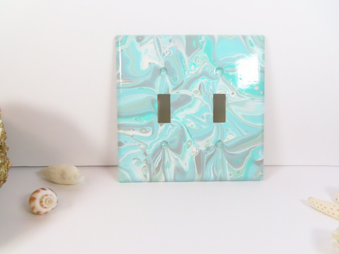 Painted Double Light Switch Cover, Teal, Gray, Navy and Mint Green ...