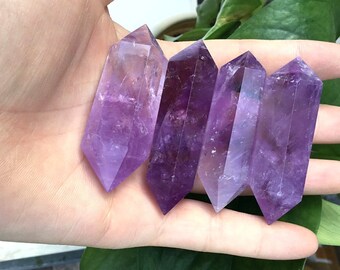 Amethyst Double Terminated Point Wand Natural Amethyst Crystal Double Point Tower Wand Bulk Wholesale Healing Crystal