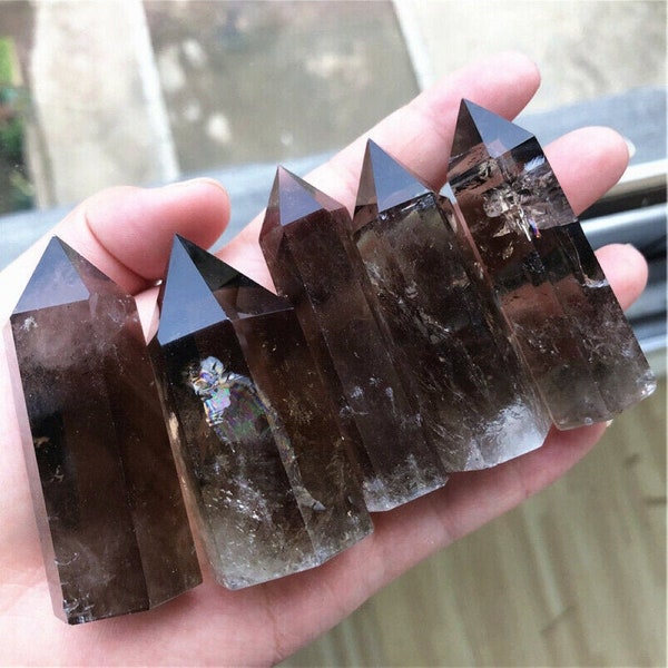 Smoky Quartz Tower Double Terminated Crystal Point Smoky Quartz Crystal Tower Obelisk Bulk Wholesale Healing Crystal Jewelry Making