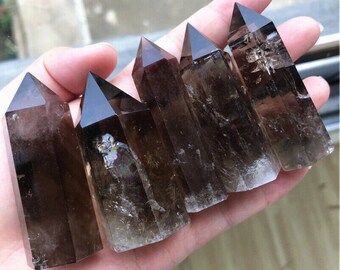 Smoky Quartz Tower Double Terminated Crystal Point Smoky Quartz Crystal Tower Obelisk Bulk Wholesale Healing Crystal Jewelry Making