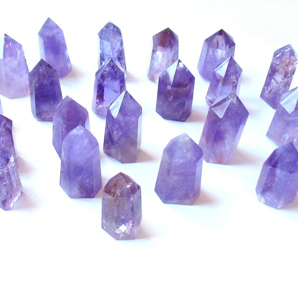 Amethyst Tower Point Natural Crystal Obelisk Purple Amethyst Tower Crystal Double Terminated Point Wand For Gift Healing Bulk Wholesale