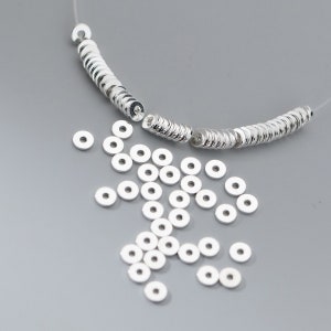 5 Pcs 925 Silver Sterling Donut Beads Bulk Lot 4.5mm 925 Silver Flat Spacer Bead For Jewelry Making Wholesale Y476