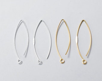 2 Pairs 925 Sterling Silver Ear Wires Earring Hooks For Jewelry Making Bulk Wholesale Yellow Gold Ear Hooks For Earrings Y514