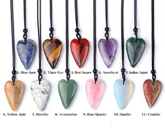 Crystal Heart Necklace Pendant Large Gemstone Heart Necklace For Women Gift Bulk Wholesale 3675