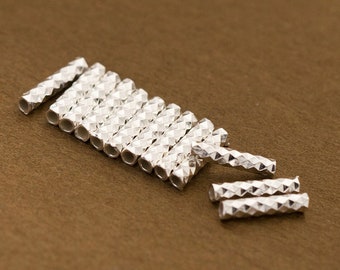 10 Pcs 925 Sterling Silver Tube Beads Necklace Beads Bracelet Spacer Beads Bulk Wholesale Y530