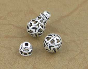 925 sterling silver guru bead 12mm antique thai sterling silver guru beads 3 hole connector spacer beads bulk wholesale Y226