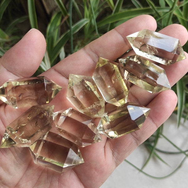 Natural Citrine Double Terminated Crystal Quartz Point Bulk Citrine Crystal Tower Point Crystal Point Wand Bulk Wholesale