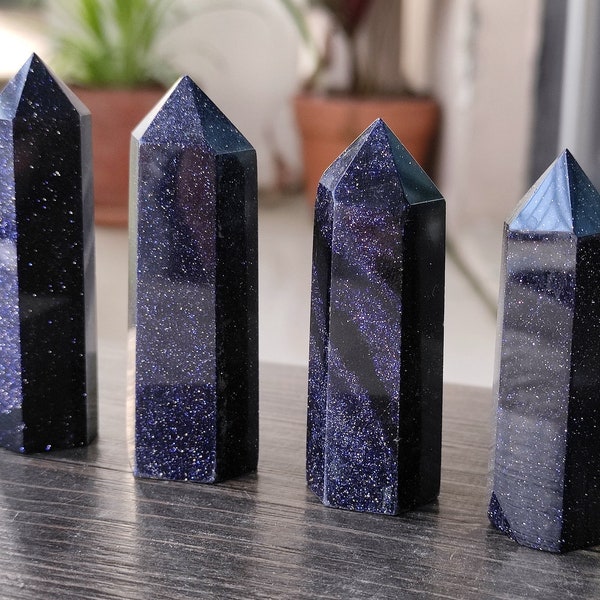 Blue Sandstone Tower Crystal Tower Obelisk Bulk Wholesale Crystal Gemstone Point Wand Healing Crystal Lots