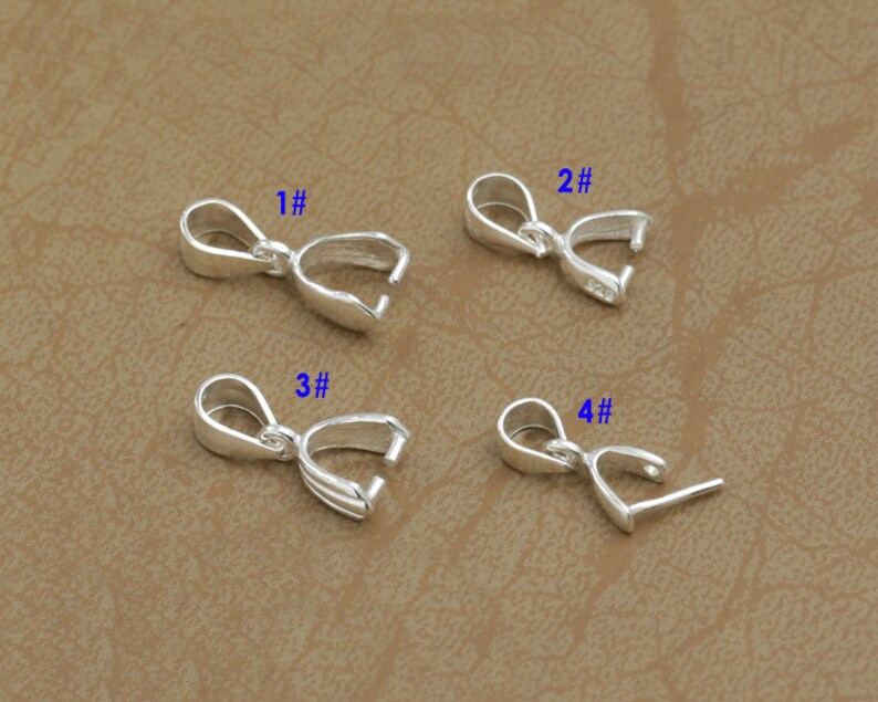 925 Sterling Silver Drop Pinch Clasp Simple Pinch Bail Clasps Etsy