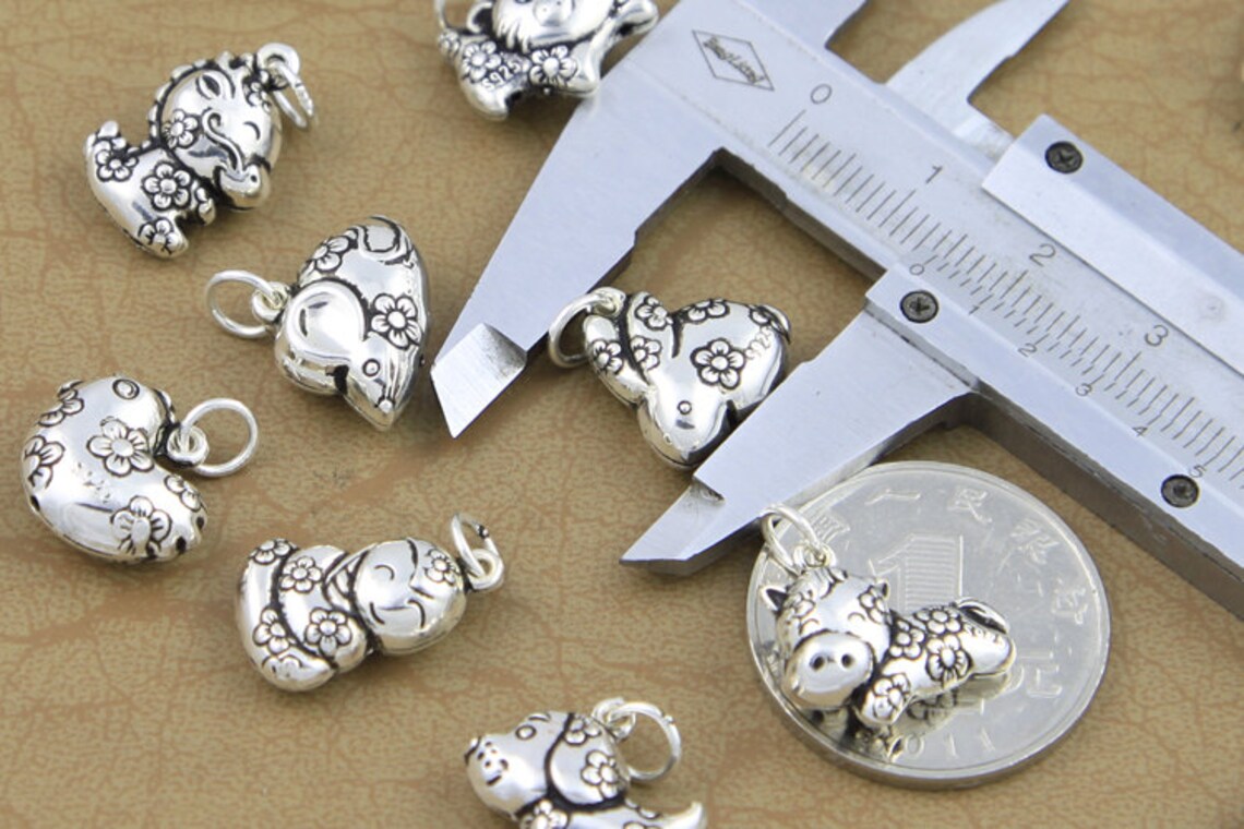 925 Silver Animal Charms Beads Pendant Etsy