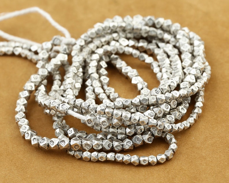 925 Sterling Silver Bead Thai Silver Faceted Spacer Beads High Etsy