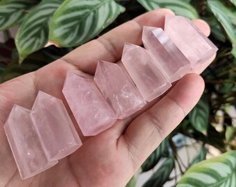 Small Rose Quartz Tower Obelisk Bulk Natural Rose Crystal Quartz Wand Point Gemstone Tower Point Healing Crystal Gifts Bulk Wholesale