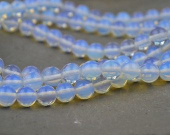 Opalite Bead White Opal Bead 4mm 6mm 8mm 10mm 12mm 14mm 16mm Round Beads DIY Necklace Bracelet Jewelry Making Bulk Wholesale