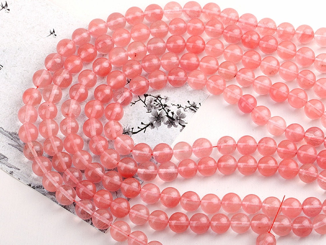 Red Crystal Beads Crystal Quartz Round Bead Wholesale 4mm 6mm Etsy