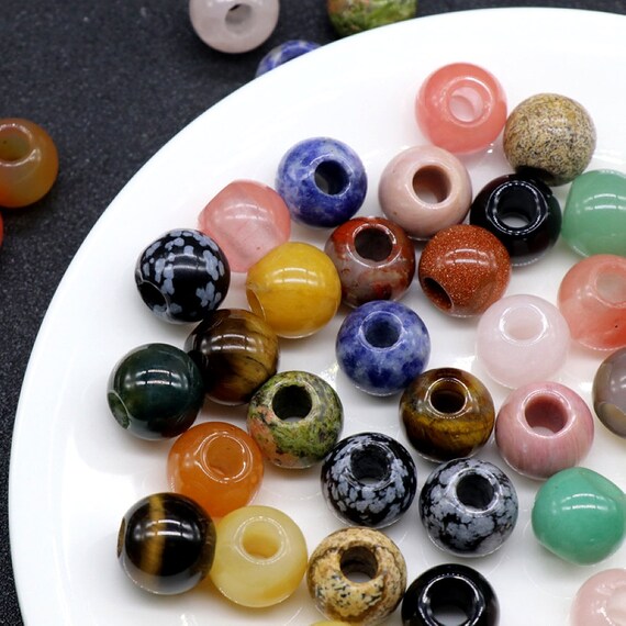 14mm Crystal Large Hole Beads 5mm gemstone Big Hole Beads Bracelet