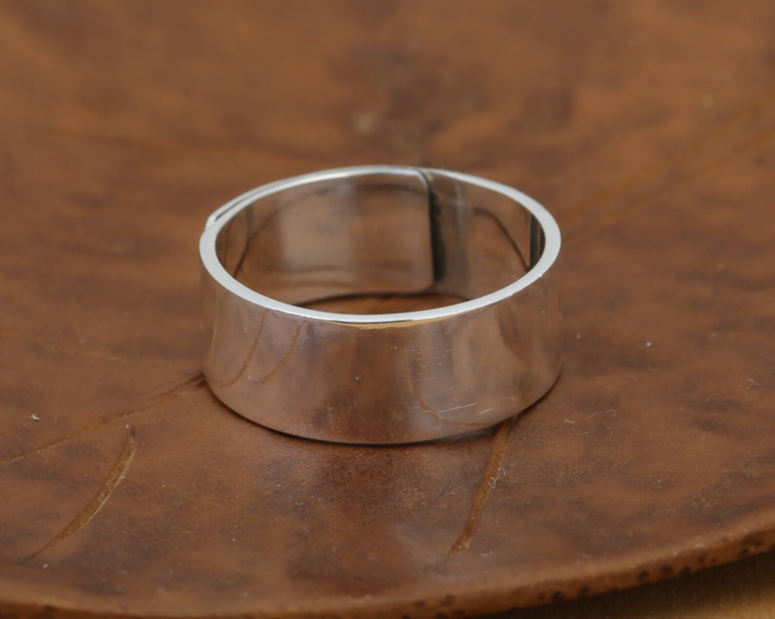 999 Silver Ring 999 Fine Silver 8mm Band Adjustable Ring High Etsy