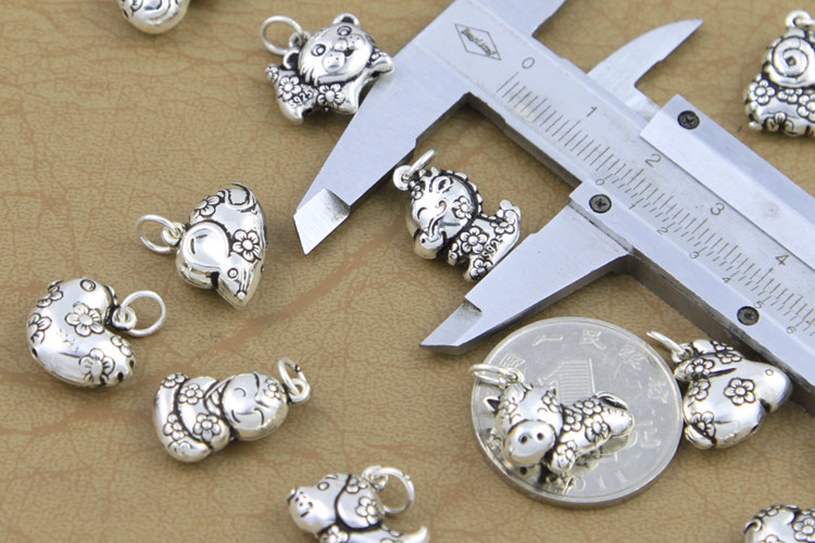 925 Silver Animal Charms Beads Pendant Etsy