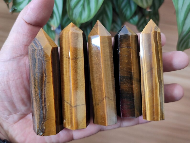 Tiger Eye Tower Obelisk Bulk Large Tiger's Eye Crystal Tower Wand Gemstone Tower Point Crystal Gift Healing Crystal Bulk Wholesale image 2