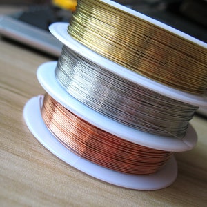 Flat Artistic Wire - Non Tarnish Silver Plate, Antique Brass, Rose Gold  Color, Gold Color, Bare Copper