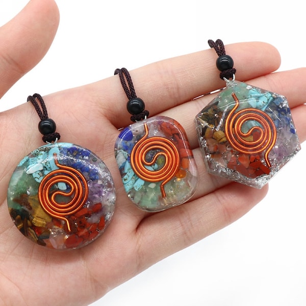 Orgonite Necklace Pendant Emf Protection Necklace For Women Men Gift Healing 3393