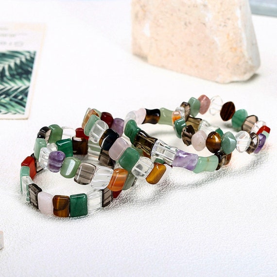 Bulk Crystal Wholesale Stone Stretch Bracelet - Natural Beaded Bracelets  Women