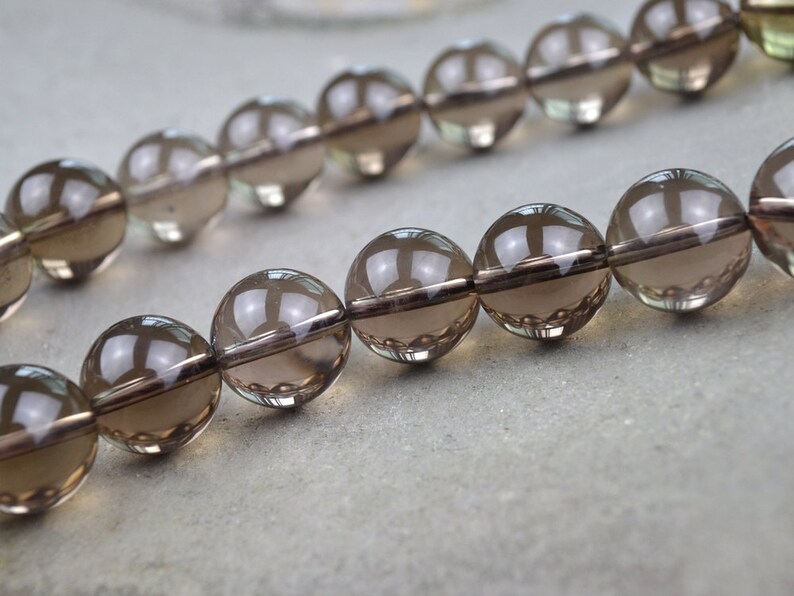 Smoky Quartz Crystal Beads Natural Smoky Quartz Round Beads Etsy