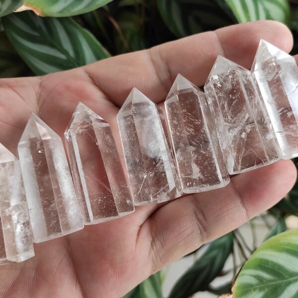 Small Clear Quartz Tower Obelisk Bulk Natural Clear Crystal Quartz Tower Wand Point Gemstone Tower Healing Crystal Gift Bulk Wholesale