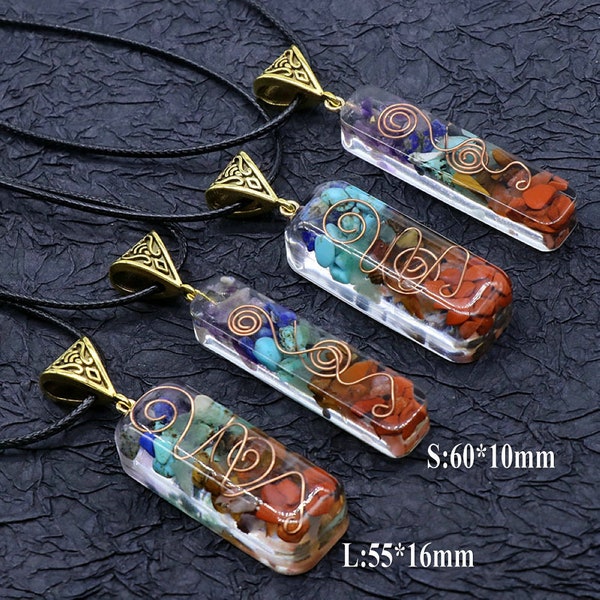 Orgones Necklace Pendant 7 Chakra Crystal Necklace Pendant For Women Men Luck Necklace Crystal Gift Bulk Wholesale Healing Crystal 3247