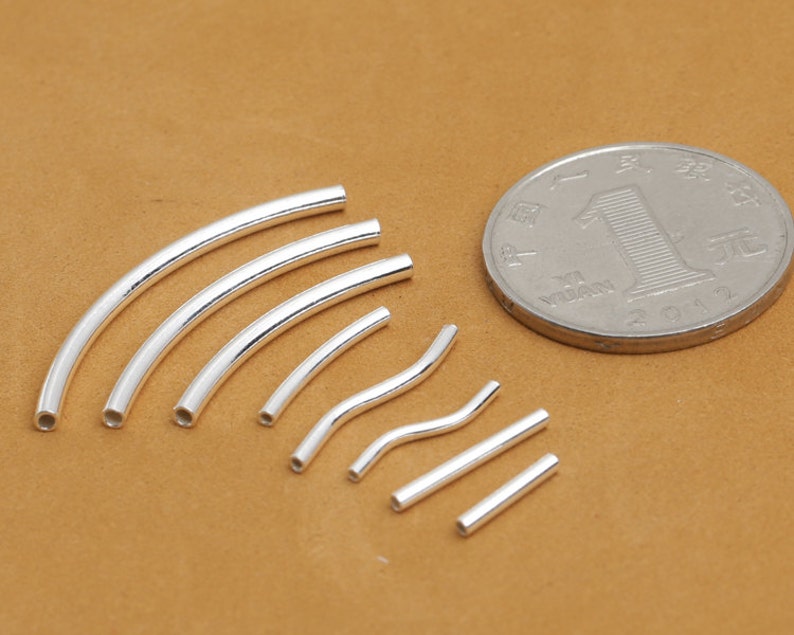 925 Sterling Silver Tube Beads Silver Smooth Spacer Beads Etsy