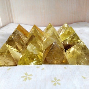 Natural Citrine Pyramid Citrine Crystal Pyramid Reiki Meditation Crystal Gift For Home Decor Healing Crystal image 2