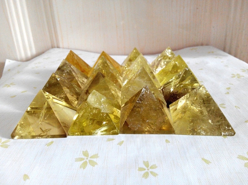 Natural Citrine Pyramid Citrine Crystal Pyramid Reiki Meditation Crystal Gift For Home Decor Healing Crystal image 2