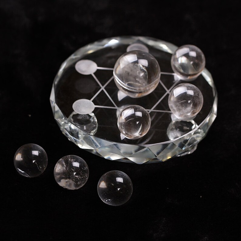 Clear Quartz Ball Grid Natural Clear Crystal Quartz Sphere Etsy
