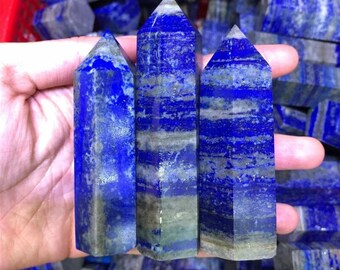 Lapis Lazuli Tower Natural Lapis Lazuli Crystal  Double Terminated Point Bulk Wholesale 1.2''-4.6'' Gemstone Obelisk Tower Healing Crystal