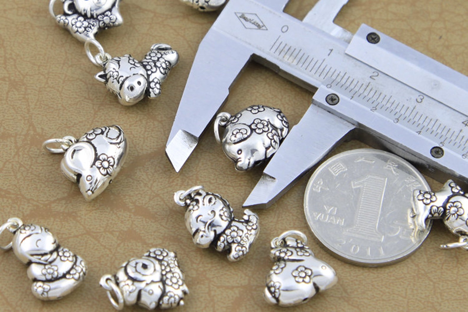925 Silver Animal Charms Beads Pendant Etsy