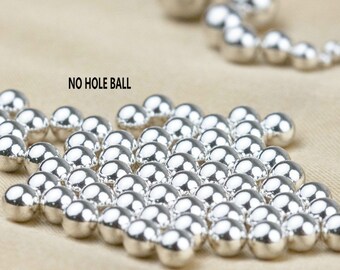 2 Pcs NO HOLE 925 Sterling Silver Seamless Ball Sphere 3mm 4mm 5mm 6mm 7mm 8mm 9mm 10mm 12mm Sphere Ball Bulk Wholesale Y451