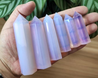 Pink Opalite Tower Obelisk Crystal Tower Double Terminated Point Bulk Wholesale Wand Healing Crystal Gifts