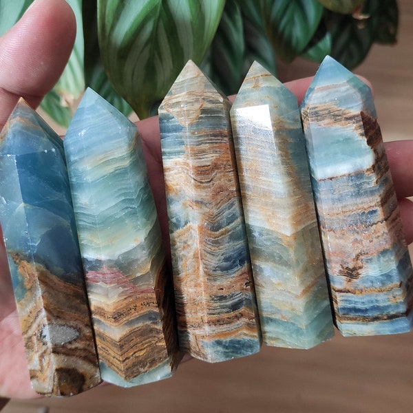 Blue Calcite Tower Obelisk Rare Lemurian Blue Calcite Crystal Tower Point Natural Calcite Tower Gemstone Tower For Decor Gift Healing 3784